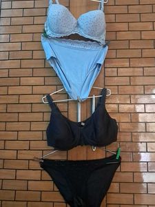 Combo Bof Four Imported Fabric Bra N Panty