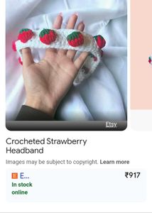 Crochet Strawberry Headband