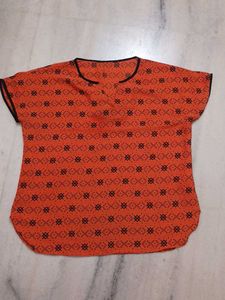 Patterned Orange Top