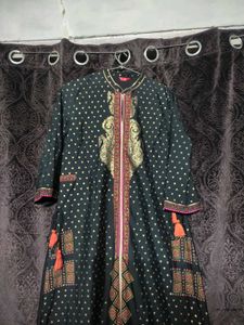 W Foli Print Black Kurti