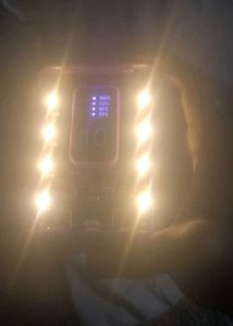 MI powerbank and inside in emergency light