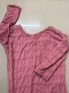 Pink Embroidered Kurta