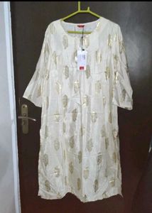 W brand .Elegant Kurta with Gold Detailing