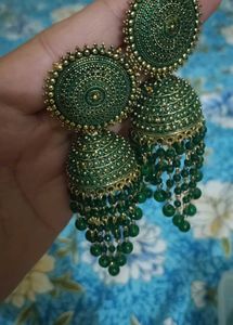 Beautiful Green Jhumke