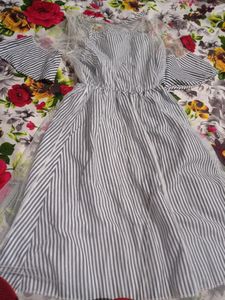 Black And White Stripe Dress 🖤🤍