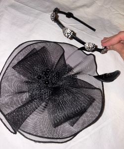 Black Fascinator & Headband Set