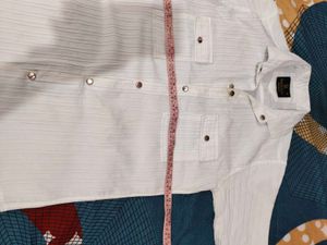 Textured White Trendy Shirt