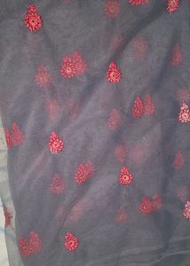 Ash Net With Floral Embroidery