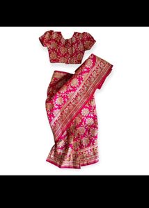 Kids Saree And Shoe Combo