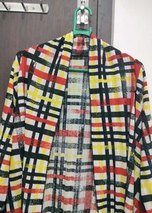 Colorful Plaid Cardigan Shrug