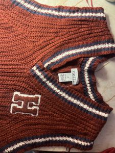 Korean Red Knit Vest stylish