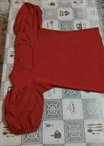 Red Puff Sleeve Top
