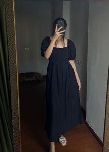 NEW LOOK Black Puffed Sleeve Maxi Dress