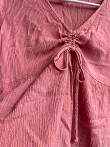 Cute Pink Tie-Front Top