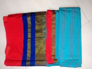 New Border Chanderi Cotton Sarre With Blouse piece