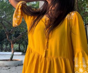 Mustard Yellow Short Kurti Top
