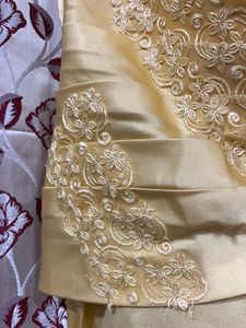 Yellow Stitched Satin Dress 💛
