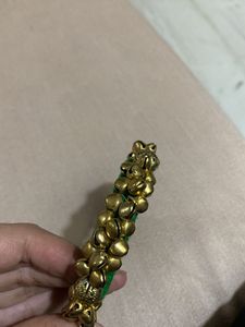 Green &amp; Gold Jingle Bangle