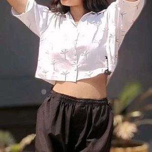 Palm Tree Print Crop Top