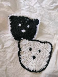 cute bear crochet coasters combo