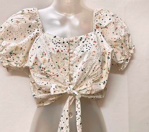 Mini Floral White Top Small Size/ Fixed Price