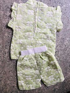 Vintage Green Floral Baby Outfit