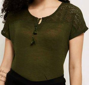 Olive Green Tassel Top