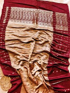 Pure Silk Vintage Golden Mulberry Banarasi