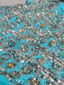 Stitched Saree with squins and stone work