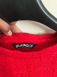 Red Textured Top