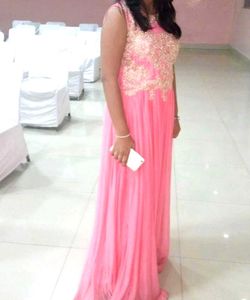 Pink & Gold Embellished Gown