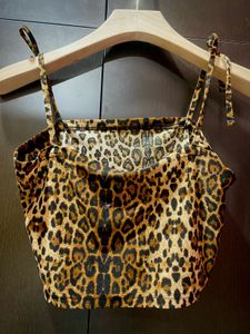 Leopard Print Crop Top (Adjustable Straps)
