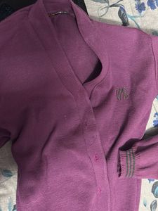 Purple Cardigan Sweater