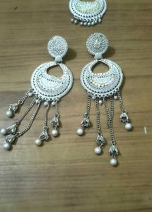 Silver Tone Dangle Earrings