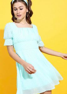 Cute Sea green Mini Dress