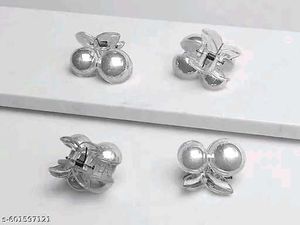 Trendy White Cherry Mini Hair Clutcher | Pack Of 4