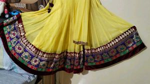 Yellow Anarkali Kurta With Duppata