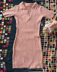 Pink Ribbed Knit Mini Dress💕