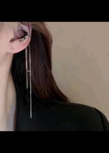Chain Tassel Moon and star earrings