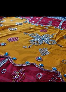 Red Rajput Saree