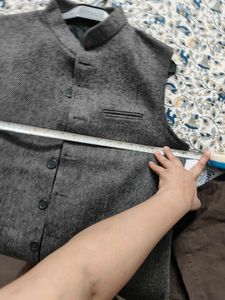 Grey Ethnic Nehru Jacket