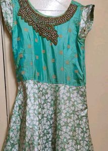 Elegant Aqua &amp; Green Dress