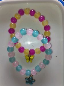 Beaded Bracelet Set With Charms