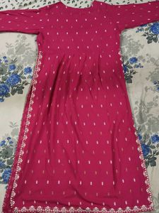 Pink Embroidered Kurta