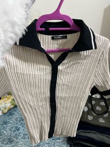 Stylish Ribbed Knit Top