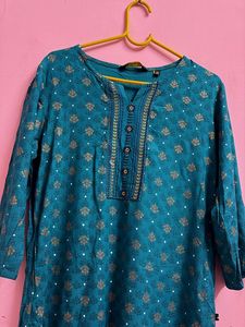 Elegant Teal Printed Kurta