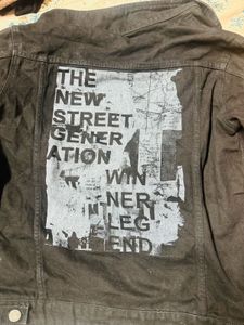 BACK PRINT Zudio Black Denim Jacket