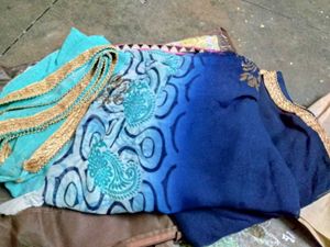 Blue &amp; Aqua Ombre Saree and Blouse