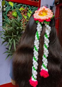 Crochet Flower Hair Accessory Gajra