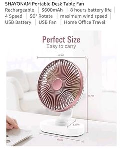 SHAYONAM Portable Desk Table Fan